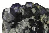 Purple Cuboctahedral Fluorite Crystals on Quartz - China #163576-2